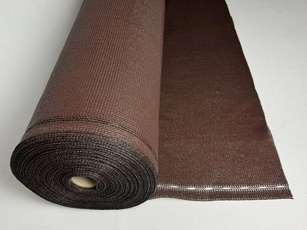Stínící tkanina PloteS 90%, výška 1,6 m - tmavě hnědá