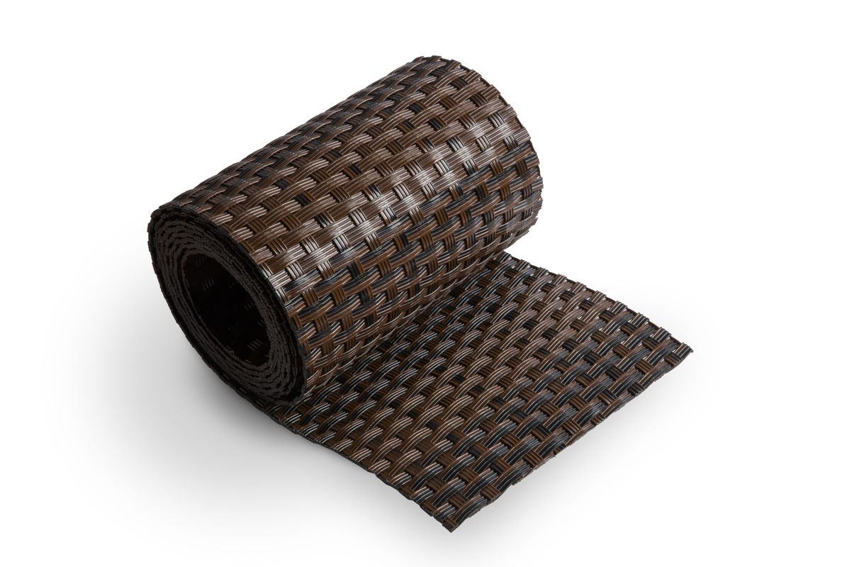Ratanový plotový stínící pás - černo-hnědá, 19cm x 2,55m