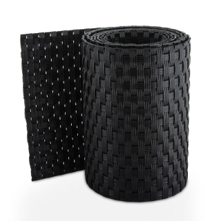 Ratanový plotový stínící pás - černá, 19cm x 2,55m