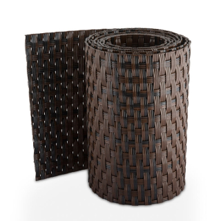 Ratanový plotový stínící pás - černo-hnědá, 19cm x 2,55m