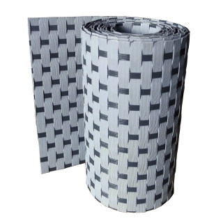 Ratanový plotový stínící pás - světle šedá-tmavě šedá, 19cm x 2,55m